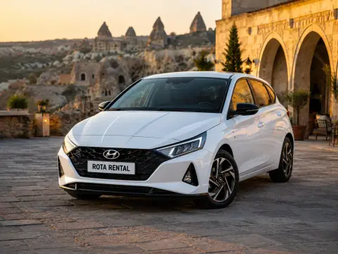 Hyundai i20 White Automatic - Hatchback car rental in Cappadocia